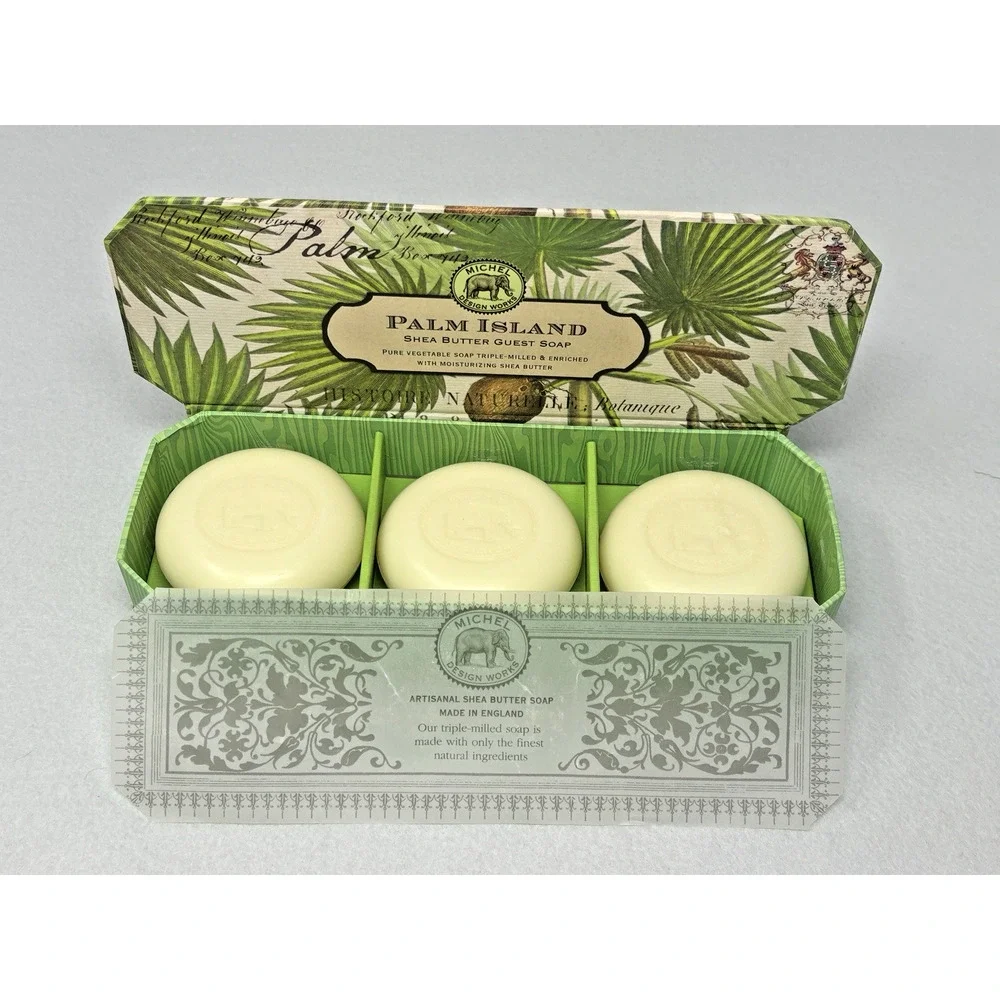 Michel Design Works Palm‎ Island Shea Butter Soap Gift Set / Set Of Three Soap